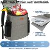 Camping Cooler Backpack 30 Cans, Soft Backpack Coolers Insulated Leak Proof Travel Cooler Bag Waterproof Lunch Picnic Beach Work Trip Thermal Bag Drink Beverage Beer Bag Cooler Grey view 4