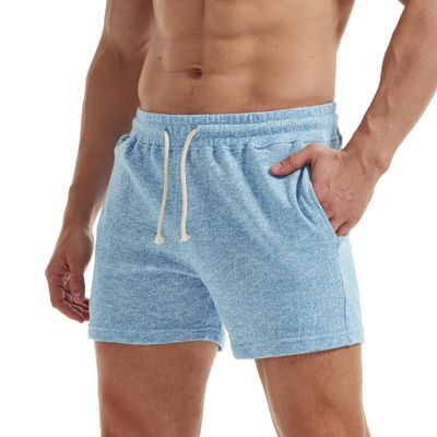 AIMPACT Mens Sweat Shorts 5 Inch Inseam Shrots Casual Athletic Jogger Workout Short Shorts for Men (Light Blue S)