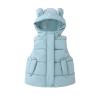 Toddler Baby Boys Girls Sleeveless Jacket Vest Winter Solid Down Coats Ears Hooded Outer (A-Mint Green, 4-5 Years) view 1