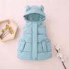 Toddler Baby Boys Girls Sleeveless Jacket Vest Winter Solid Down Coats Ears Hooded Outer (A-Mint Green, 4-5 Years) view 2