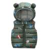 Toddler Baby Boys Girls Sleeveless Jacket Vest Winter Solid Down Coats Ears Hooded Outer Outwear (B-Green, 6-12 Months) view 1