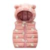 Toddler Baby Boys Girls Sleeveless Jacket Vest Winter Solid Down Coats Ears Hooded Outer Outwear (B-Pink, 6-12 Months) view 1