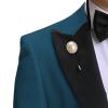 Men's Slimming 3 Piece Suit Casual 1 Button Lapel Business Blazer Set Dinner Wedding Groomsmen Jacket Vest & Pant (Blue2,X-Small) view 2