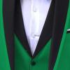 Mens 3 Piece Blazer Sets Stylish 1 Button Shawl Lapel Business Jacket Suits Slimming Wedding Prom Groomsmen Suits (Green,XX-Large) view 3