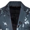 JEsilunmaMY Men's Floral Blazer Jacket Slim Fit Notch Lapel 1 Button Suit Jacket Stylish Business Wedding Prom Dress Blazers (ArmyGreen,X-Large) view 3