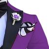 JEsilunmaMY Men's Slimming 3 Piece Suit Casual 1 Button Lapel Business Blazer Set Dinner Wedding Groomsmen Jacket Vest & Pant (Purple1,Small) view 3