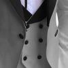 Men's Slimming 3 Piece Suit Casual 1 Button Lapel Business Blazer Set Dinner Wedding Groomsmen Jacket Vest & Pant (Light Grey,XX-Large) view 2