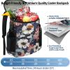 Camping Cooler Backpack 30 Cans, Soft Backpack Coolers Insulated Leak Proof Travel Cooler Bag Waterproof Lunch Picnic Beach Work Trip Thermal Bag Drink Beverage Beer Cooler Floral Painting view 4