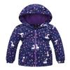 JiaYou Girls Jacket with Hood Lightweight Full-Zip Coat Soft Warm Fleece Outdoor Windbreaker(Blue,3-4 Years) view 1