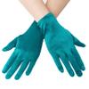 EORUBE Opera Satin Gloves for Women - Wrist Length Banquet & Tea Party Gloves - Smooth 8.6" Malachite view 1