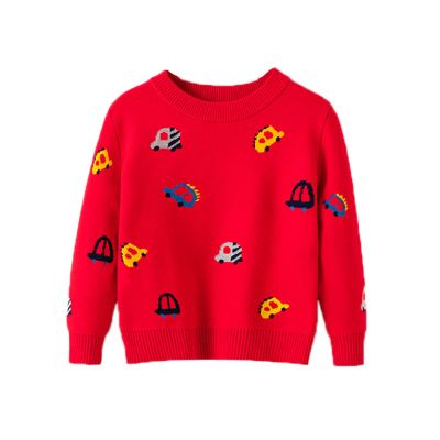 Toddler Boy Girl Cartoon Prints Sweatshirt Outfit Long Sleeve Oversized Sweater Shirts Fall Blouse (Red, 3-4 Years)