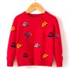 Toddler Boy Girl Cartoon Prints Sweatshirt Outfit Long Sleeve Oversized Sweater Shirts Fall Blouse (Red, 3-4 Years) view 4