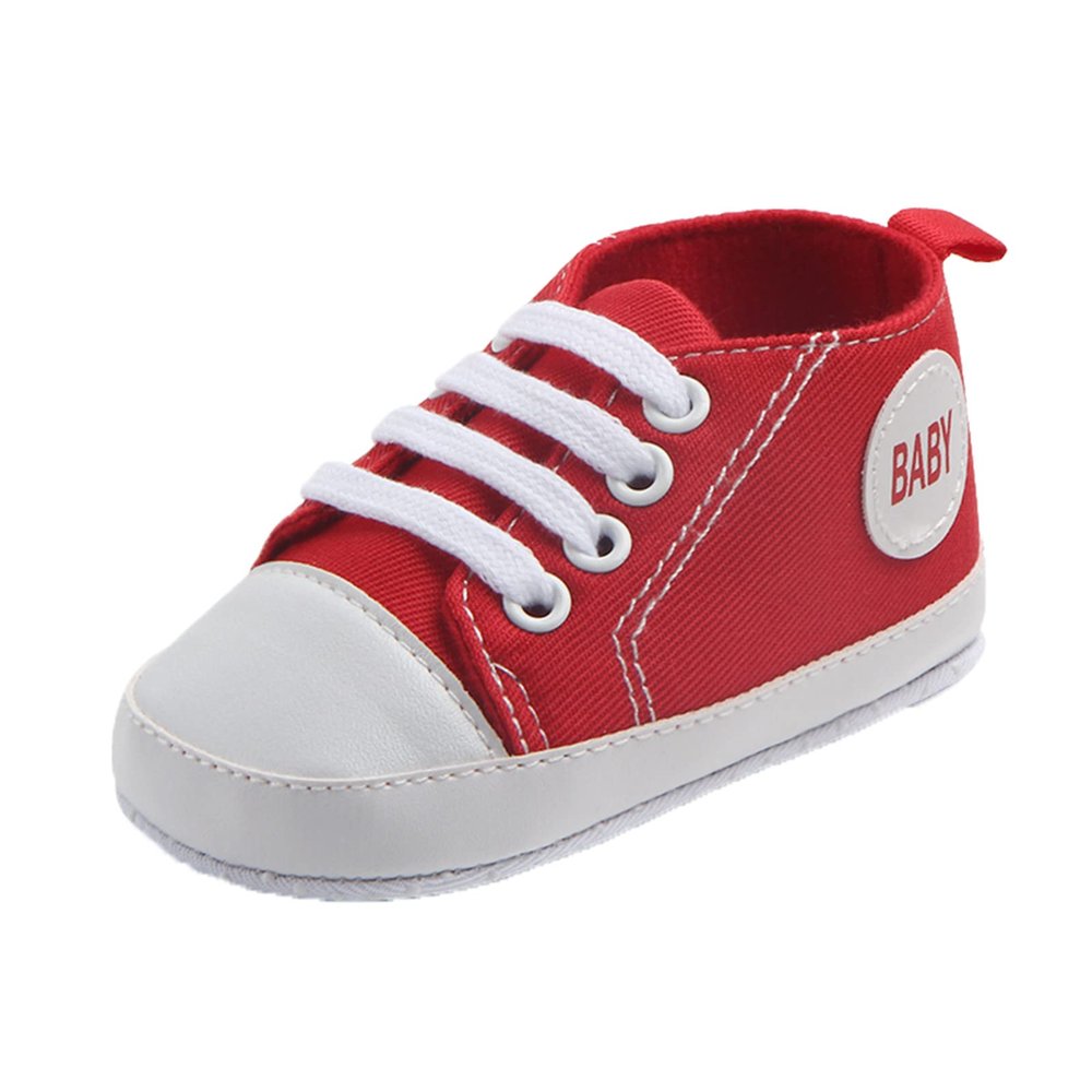 24 Months Tennis Shoes Sports Toddler Girls Barefoot Baby Walkers Kids Non-Slip Prewalker First Colour Soild Shoes Boys Shoes Floor The Baby Toddler Infant Baby Boys Red