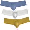 Men's Breathable Hipster Hip Hop Boxer Briefs Underwear Ultimate Bikini Bottoms Panties 1/3 Buttocks 3-Pack(Grey, White, Fruit Yellow) M view 1