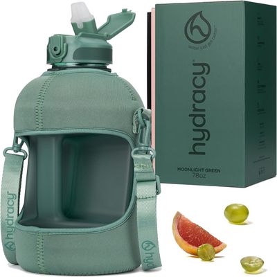 Hydracy 2.3L BPA-Free Tritan Plastic Water Bottle with Adjustable Shoulder Strap, Spill-Proof Lid, and Convenient Silicon Spout for Hydration on the Go