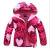 JiaYou Girls Jacket with Hood Lightweight Full-Zip Coat Soft Warm Fleece Outdoor Windbreaker(Heart,3-4 Years) view 1