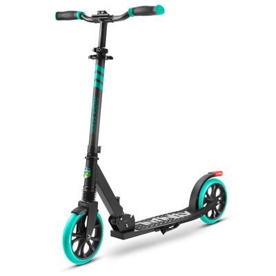 SereneLife Lightweight and Foldable Kick Scooter Comfortable T-Bar Handlebar, Adjustable Scooter for Teens and Adult, Alloy Deck with High Impact Wheels, Durable ABEC-7 Bearings Aqua on Black SLTS02