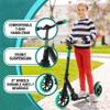 SereneLife Lightweight and Foldable Kick Scooter Comfortable T-Bar Handlebar, Adjustable Scooter for Teens and Adult, Alloy Deck with High Impact Wheels, Durable ABEC-7 Bearings Aqua on Black SLTS02 view 2