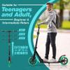 SereneLife Lightweight and Foldable Kick Scooter Comfortable T-Bar Handlebar, Adjustable Scooter for Teens and Adult, Alloy Deck with High Impact Wheels, Durable ABEC-7 Bearings Aqua on Black SLTS02 view 4