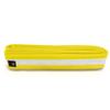 Martial Arts Polyester Belt; Choose Color with White Stripe, 1.5" Width, 8 Rows of Stitching for Karate, Taekwondo, Judo, MMA (Yellow, Single Wrap 5 - 76") view 1