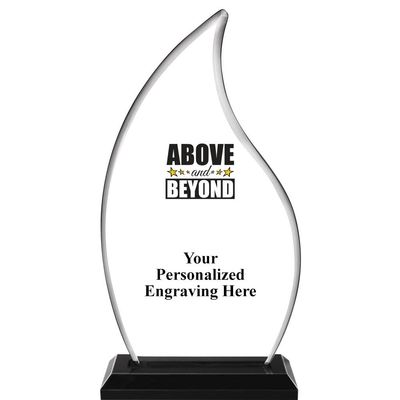 Crown Awards 10" Above and Beyond Color Flame Skyline Acrylic, Customize with Your Engraving