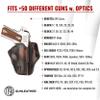 1791 GUNLEATHER Optic Ready Holster - OWB CCW G19 Leather Gun Holster for Belts - Right Handed - Compatible with Glock 19, 23, 27, Springfield XDS view 3