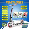 SereneLife Lightweight and Foldable Kick Scooter Comfortable T-Bar Handlebar, Adjustable Scooter for Teens and Adult, Alloy Deck with High Impact Wheels, Durable ABEC-7 Bearings, White & Pink SLTS35 view 2