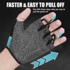 WESTWOOD FOX Cycling Gloves Half Finger Unisex Padded Grips Palm Bicycle Summer MTB Bike Gloves for Men Women Non-Slip Fingerless Short Mountain Bike Sports Hiking Climbing Gym (Blue, XL) view 3