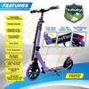 SereneLife Lightweight and Foldable Kick Scooter - Comfortable T-Bar Handlebar, Adjustable Scooter for Teens and Adult, Alloy Deck with High Impact Wheels, Durable ABEC-7 Bearings, Purple SLTS79.5 view 2