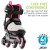 Rollerblade Microblade Free 3WD Kid's Size Adjustable Inline Skate, Black and Pink, High Performance Inline Skates view 3