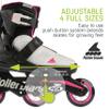 Rollerblade Microblade Free 3WD Kid's Size Adjustable Inline Skate, Black and Pink, High Performance Inline Skates view 4