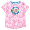 DC Comics Justice League Wonder Woman Big Girls Pajama Shirt and Pants Sleep Set Tie Dye Pink 10-12 view 2