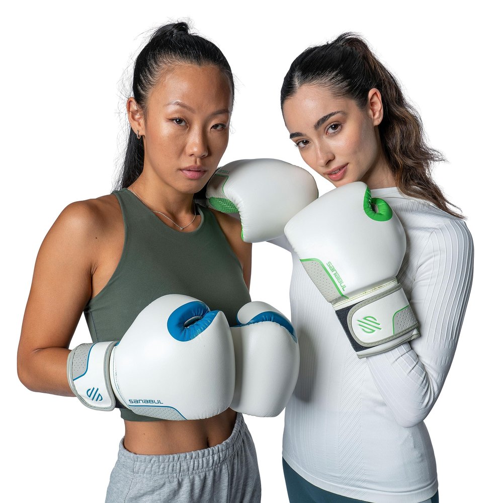 Sanabul Hyperstrike Boxing Gloves for Women, Kickboxing MMA Muay Thai Gloves, Training Sparring Punching Heavy Bag, Blue/White 12 oz