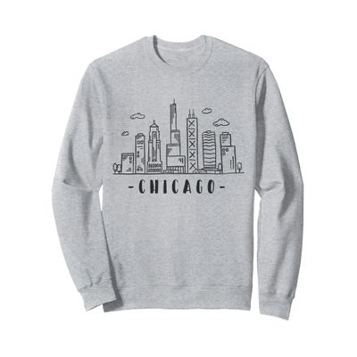 Chicago Skyline Illinois Vintage Sweatshirt