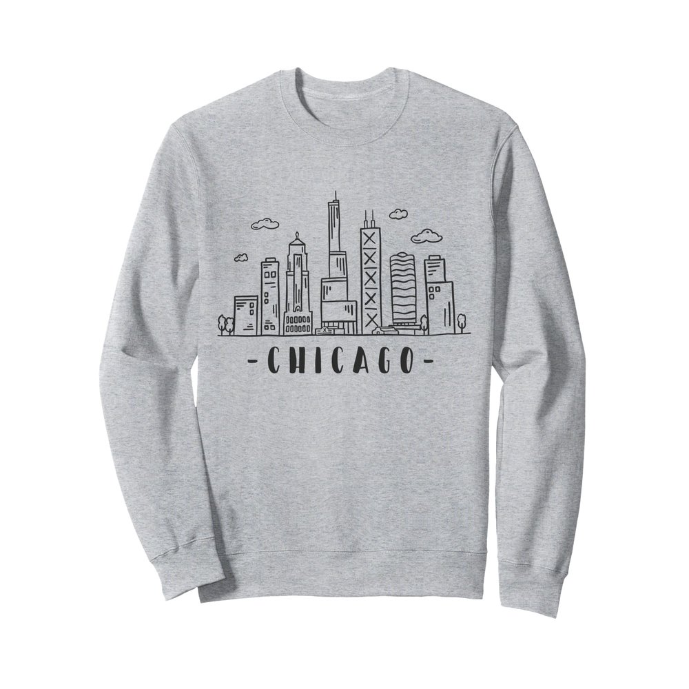Chicago Skyline Illinois Vintage Sweatshirt