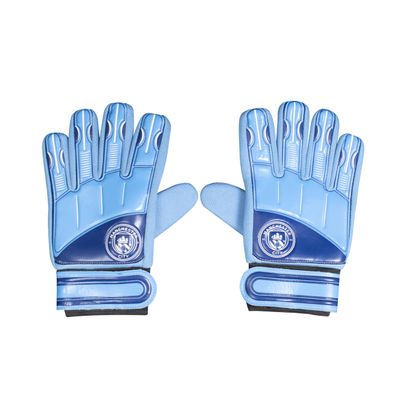 Hy-Pro Officially Licensed Manchester City F.C. Soccer Goalkeeper Gloves  Youth Goalie Size 7 - Kids Soccer Gloves for Boys and Girls with Strong Palm Grip for High Performance