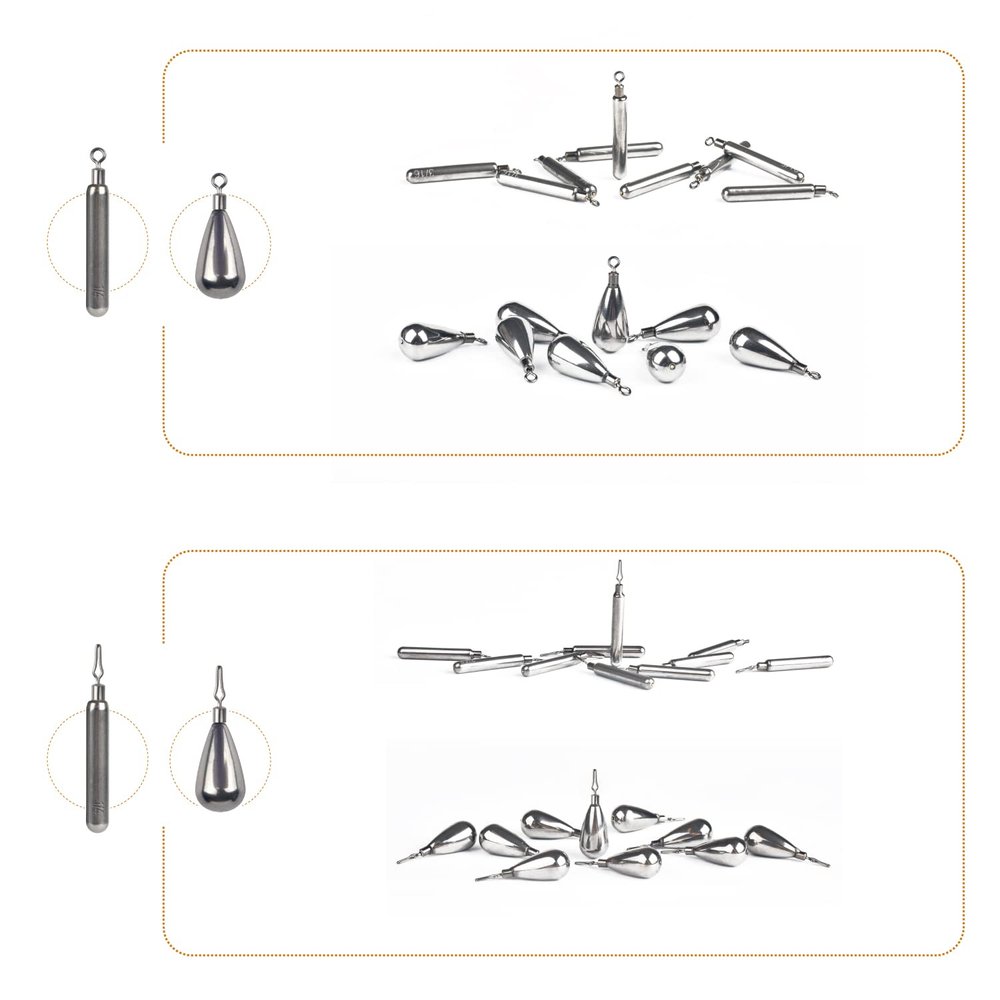 MUUNN 60 Piece Tungsten Dropshot Fishing Weights Kit, Tungsten Free Rig Sinker, Lead Free Fishing Weights Assortment