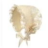 YOOJIA Baby Girls Bonnet Christening Lace Hat Caps Breathable Adjustable Baby Girl Sun Hat Beanie for Toddler Champagne One Size view 1