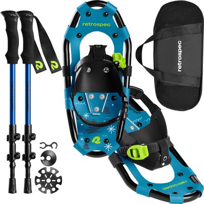 Retrospec unisex teen Snowshoe Trekking Pole Bundle, Brash Blue, 14 US