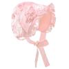 YOOJIA Baby Girls Bonnet Christening Lace Hat Caps Breathable Adjustable Baby Girl Sun Hat Beanie for Toddler Pink One Size view 1
