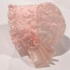 YOOJIA Baby Girls Bonnet Christening Lace Hat Caps Breathable Adjustable Baby Girl Sun Hat Beanie for Toddler Pink One Size view 3