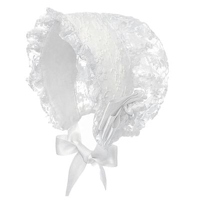 YiZYiF Baby Girl Bonnet Lace Christening Bonnet Toddler Princess Beanie Sun Protection Hat White One Size