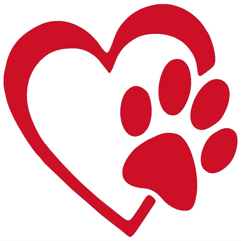 Heart Paw for Pet Dog Cat Lovers Vinyl Cutout Sticker Rub On Decal 3.7-by-3.25 Inches (Blue)