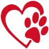Heart Paw for Pet Dog Cat Lovers Vinyl Cutout Sticker Rub On Decal 3.7-by-3.25 Inches (Blue) view 1