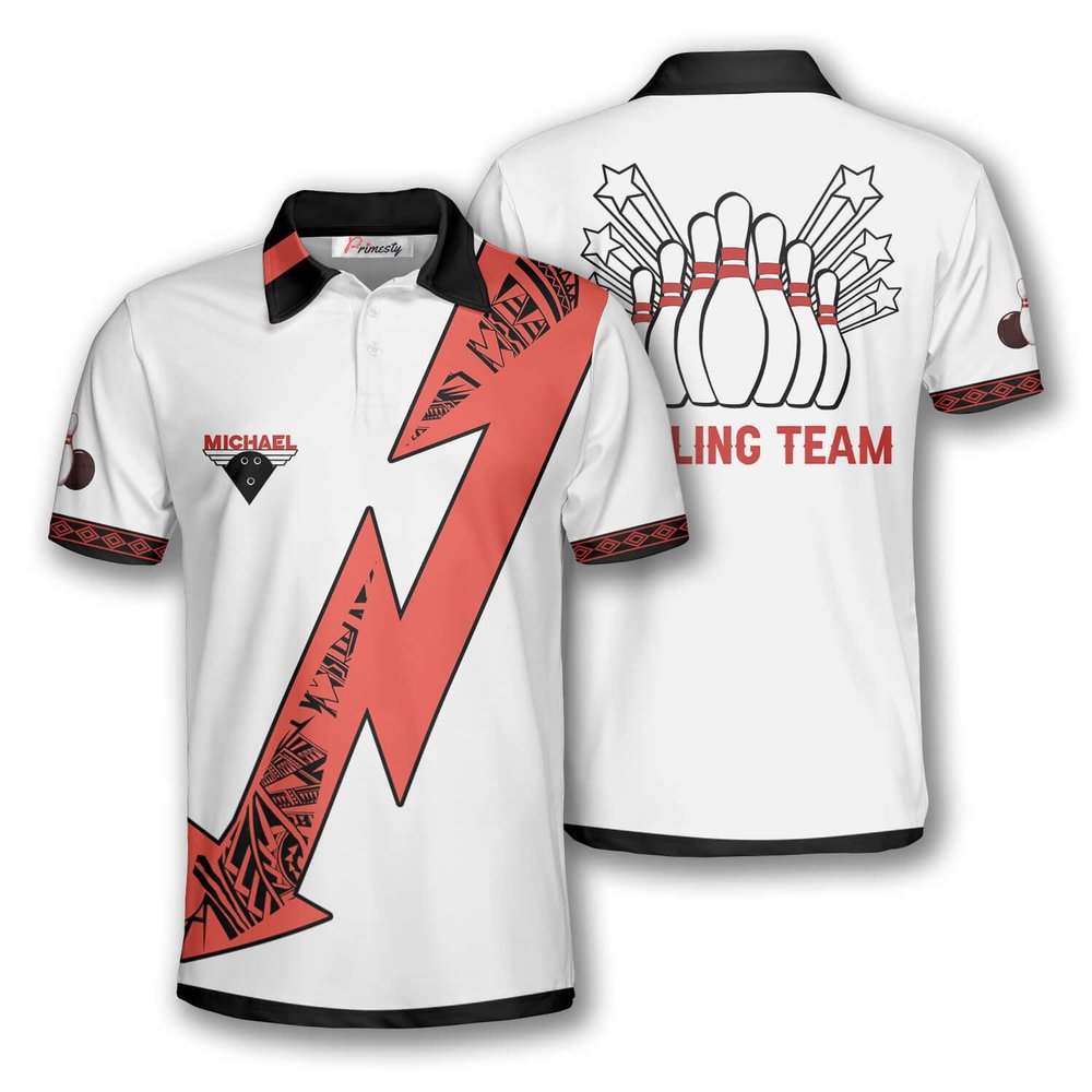 PRIMESTY Custom Bowling Shirts for Men, Personalized Bowling Jerseys with Name and Team Name, Custom Bowling Polo Shirts