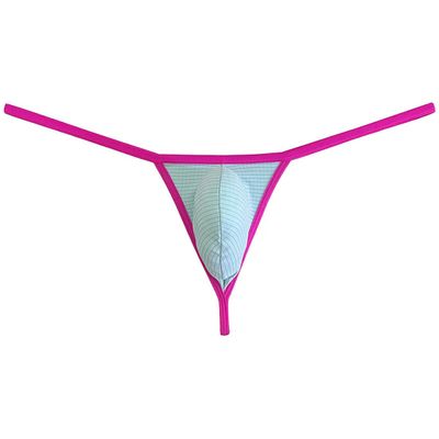 Botmois Men's Micro Bikini Thong Pouch Enhancing Lingerie Breathable G-String Underwear Skimpy Tangas Light Blue M