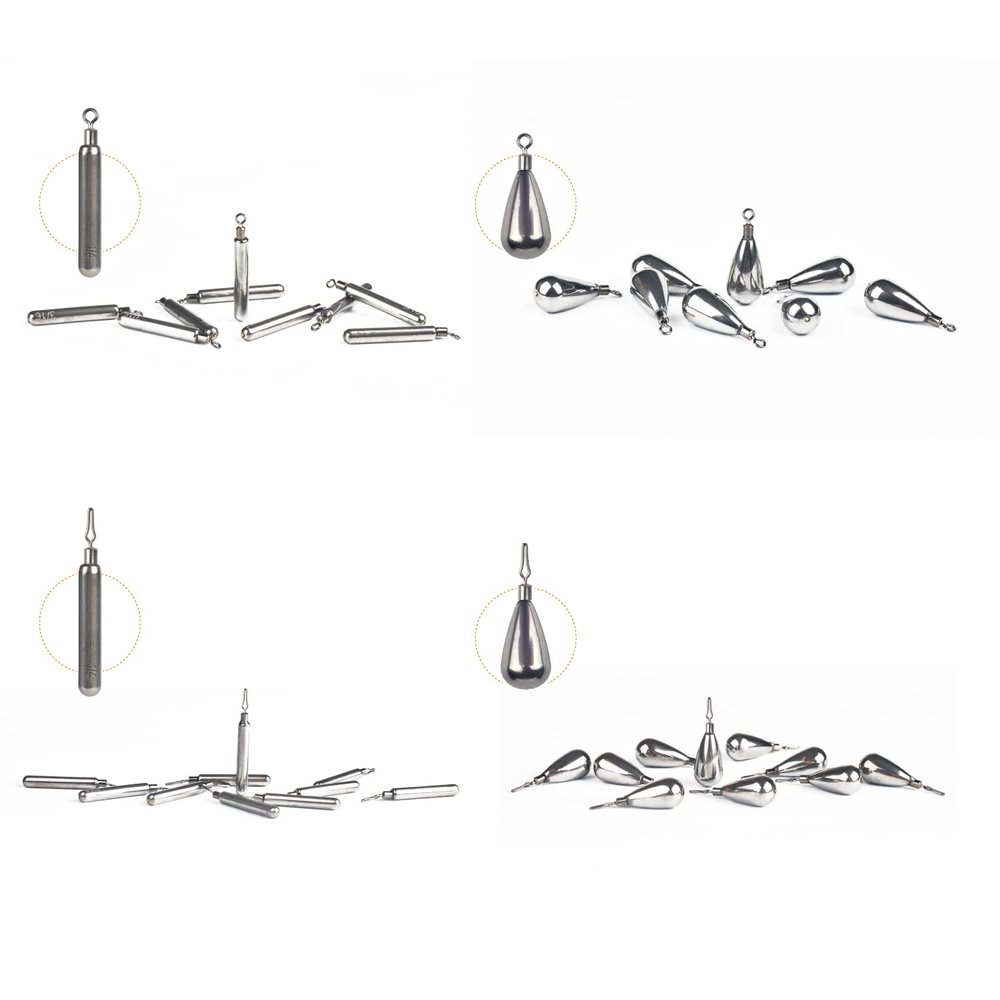MUUNN 50 Pcs Tungsten Tear Dropshot Fishing Weights Kit, Tungsten Free Rig Sinker, Lead Free Fishing Weights Assortment