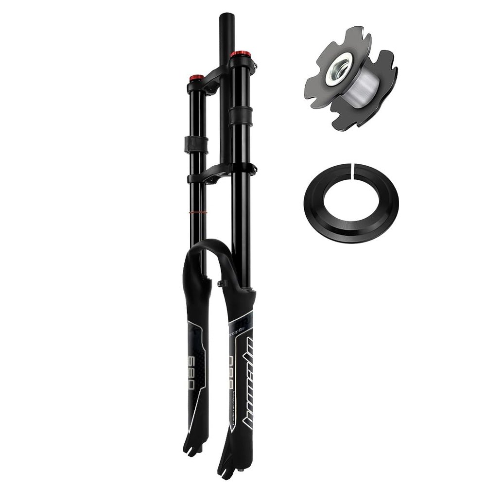 RUJIXU 26 27.5 29 Inch MTB Bike Suspension Fork Travel 135mm Downhill Fork Rebound Adjust Double Shoulder DH Air Straight 1-1/8 Ultralight Bicycle Shock Absorber Delivery from USA