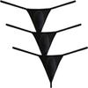 Botmois Men's Micro Bikini Thong Pouch Enhancing Lingerie Breathable G-String Underwear Skimpy Tangas 3-Pack(Black) M view 1