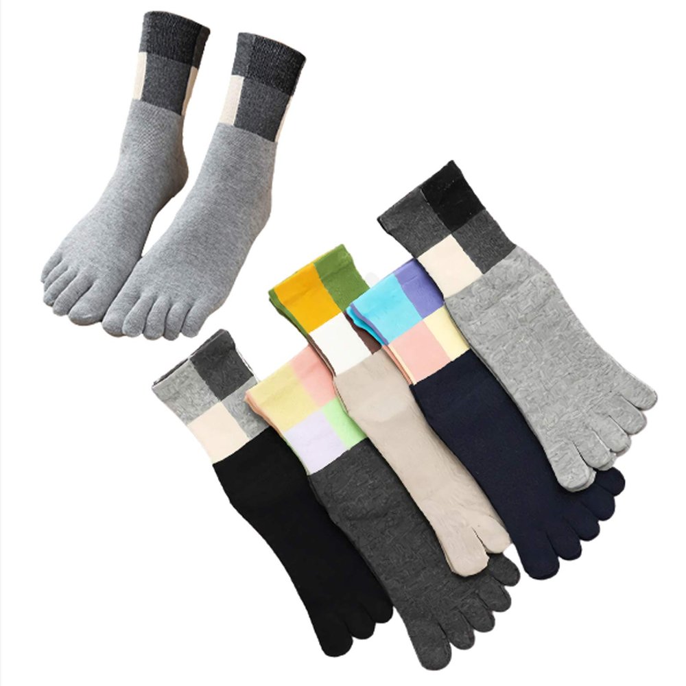NENGGE Toe Sock Women Cute Cat Dog Five Finger Sock 5 Pairs Cotton Breathable Toe Socks for Women Running Toe Socks,A